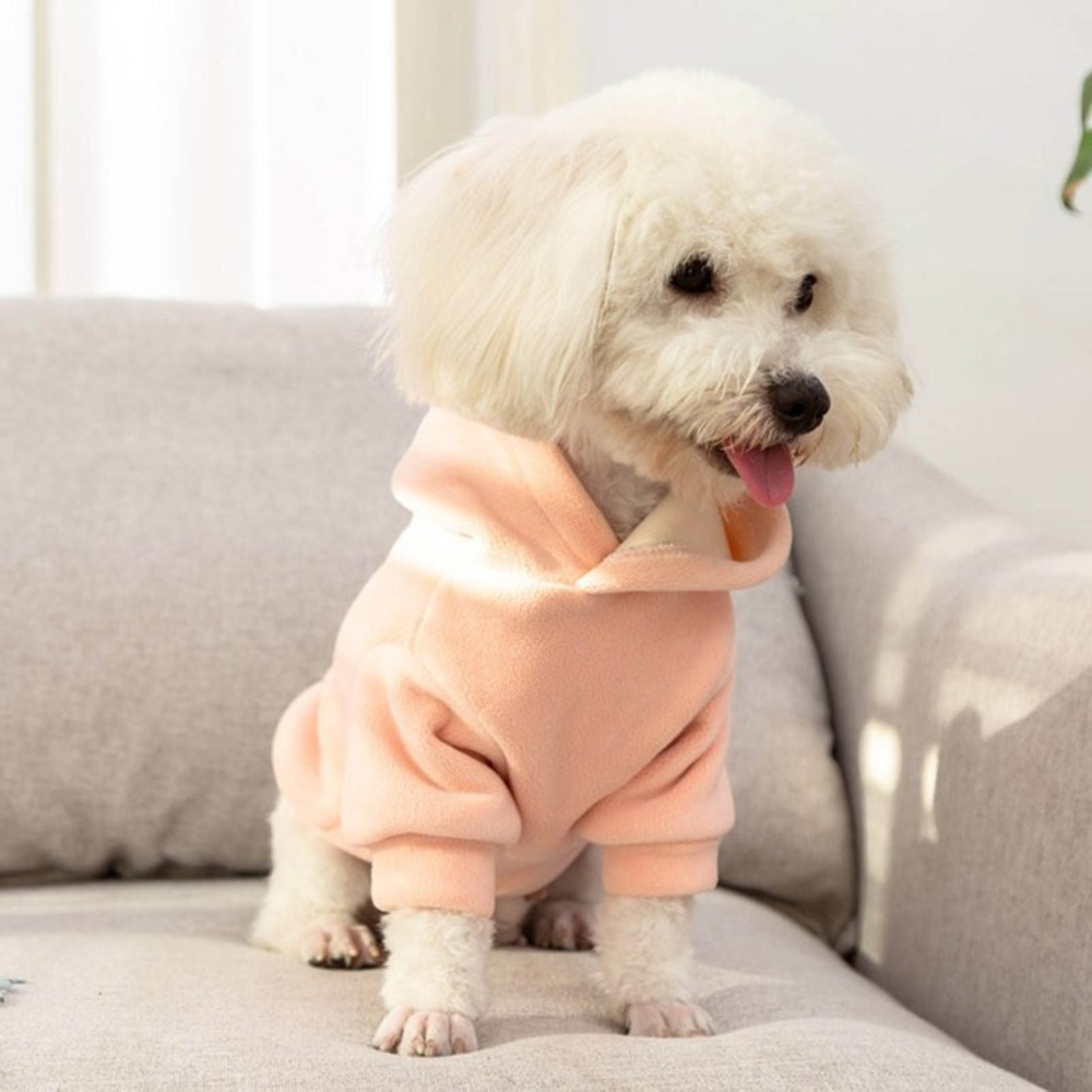 Fleece Basic Dog Hoodie with Pompom